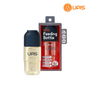 Bình sữa cao cấp Upis Hàn Quốc cho bé từ 6M+ size LL 260ml màu xanh navy