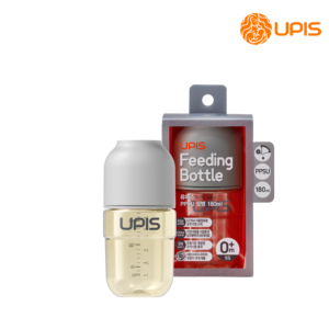 Bình sữa cao cấp Upis Hàn Quốc cho bé từ 0M+ size SS 180ml màu xám