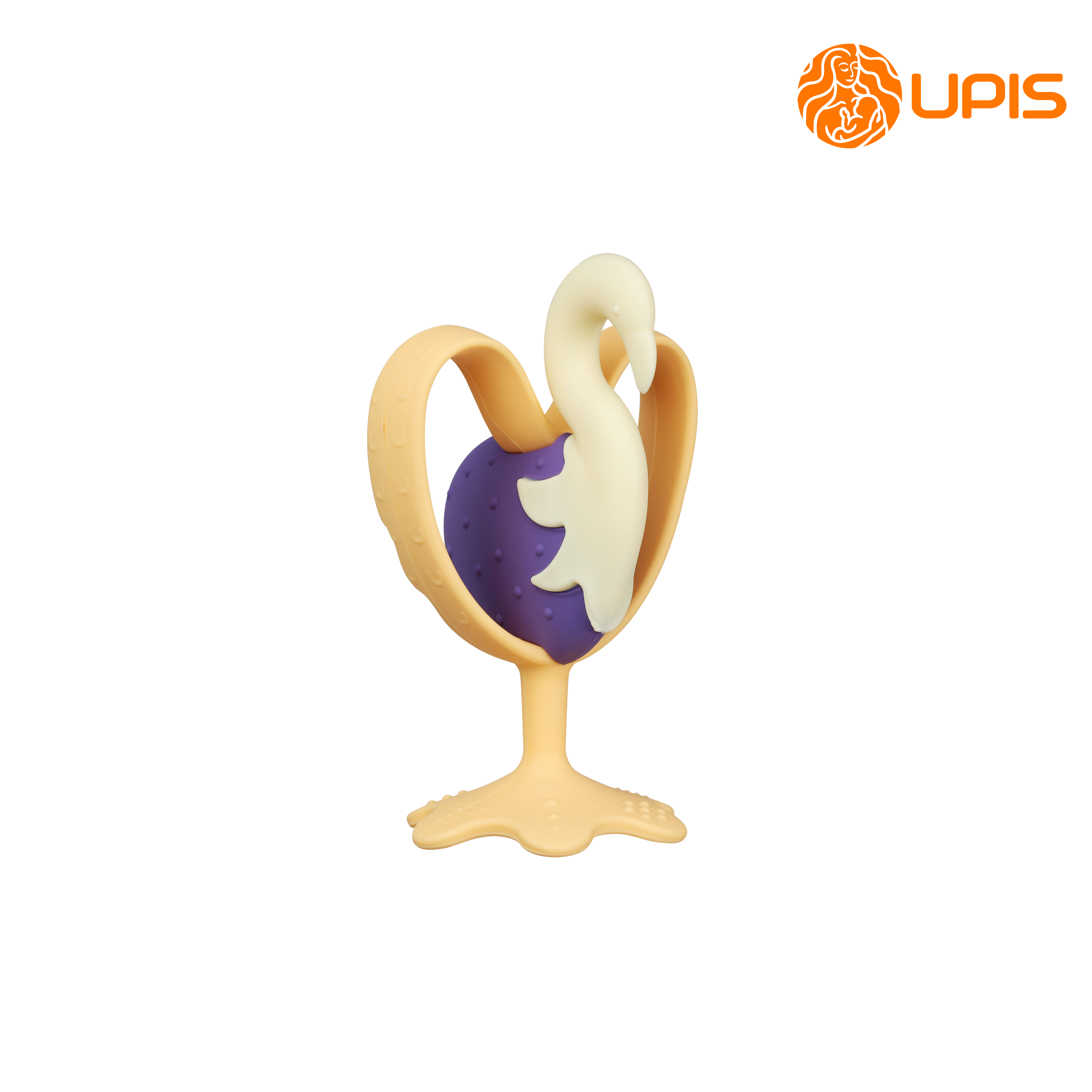 Gặm nướu Upis - hình chim hồng hạc - màu vàng