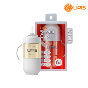Bình tập uống nước Upis Hàn Quốc cho bé từ 6M+ 260ml màu xám