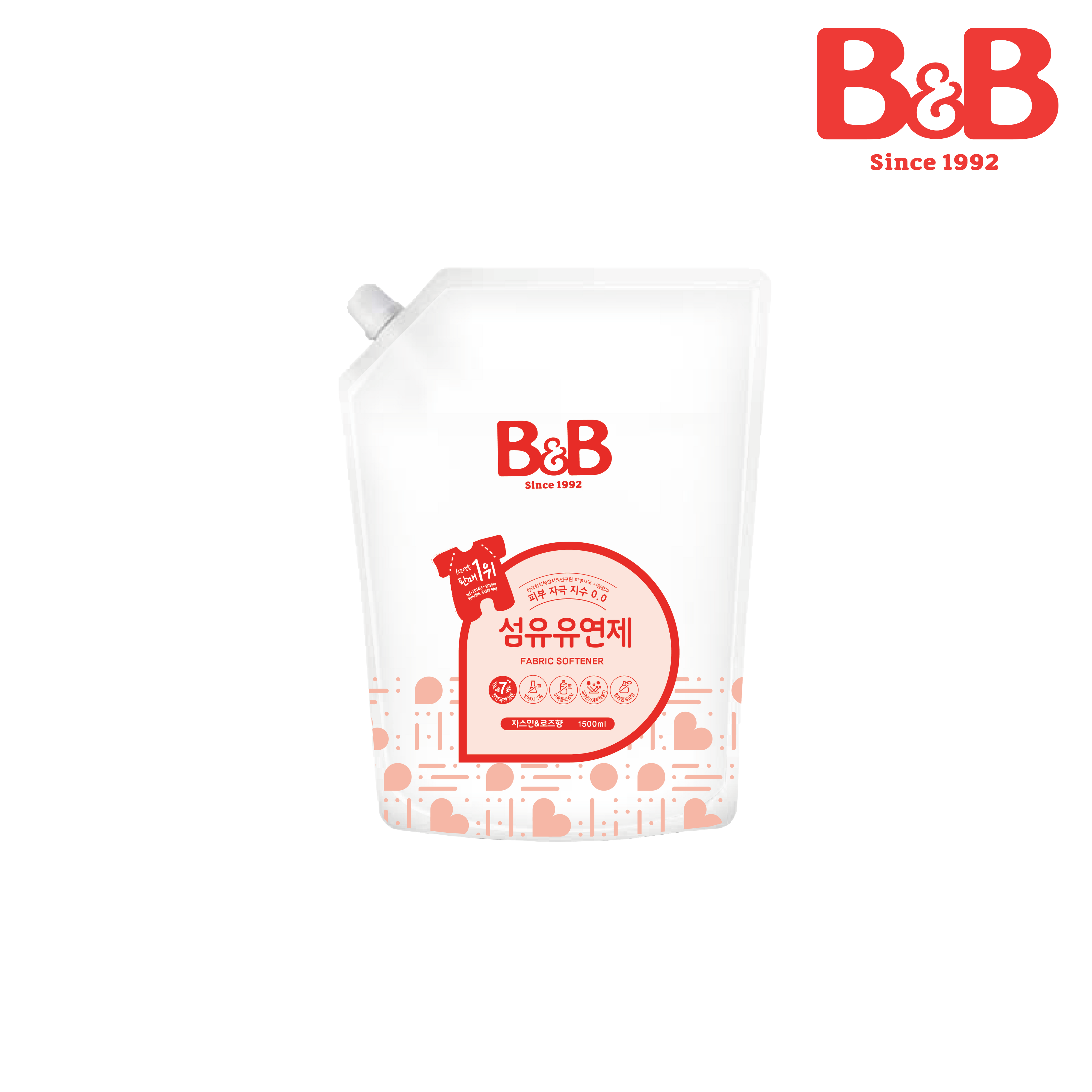 Túi nước xả vải hương nhài B&B Baby Fabric Softener Jasmine Refill 1500ml