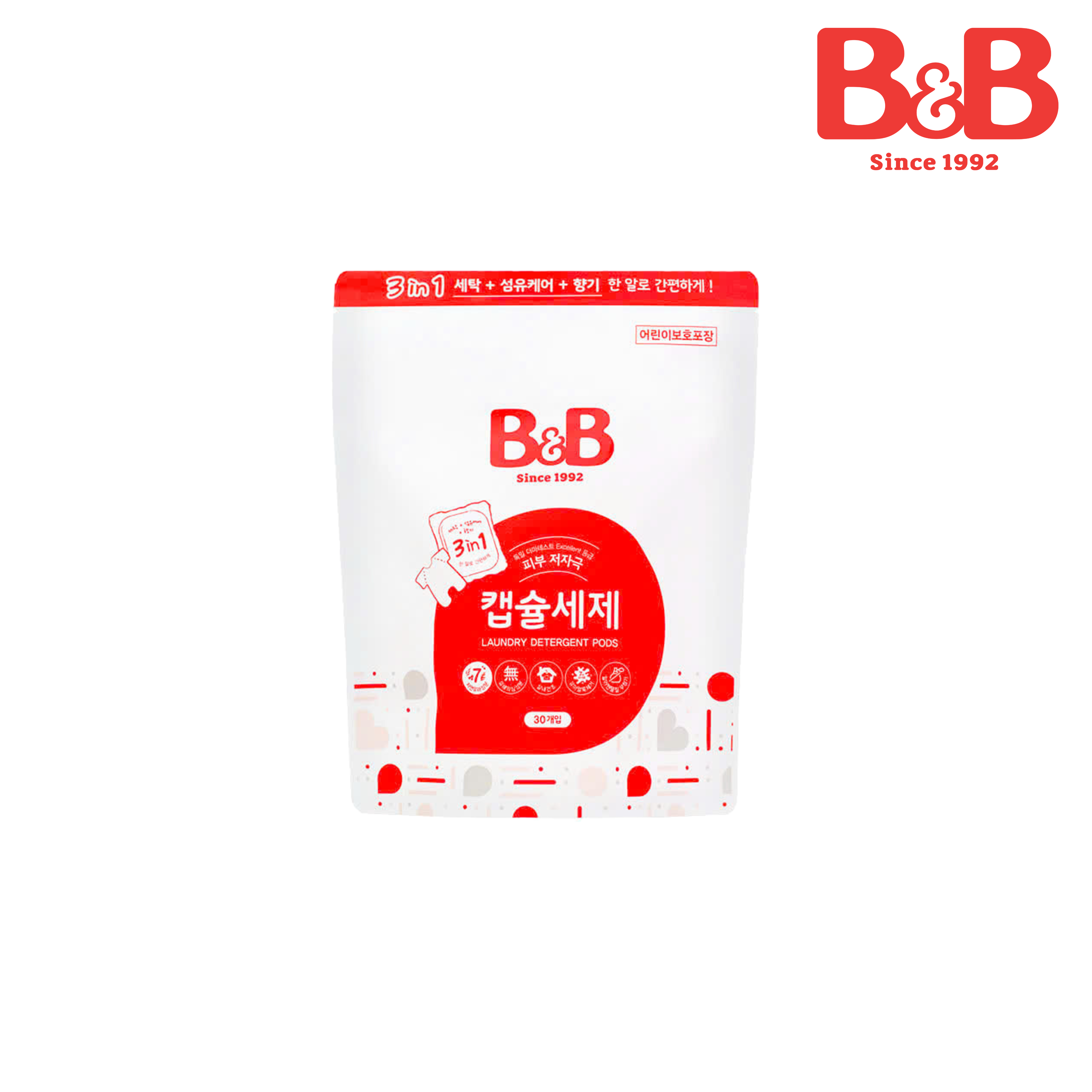 Viên Giặt 3 in 1 B&B Baby Laundry Detergent Capsule